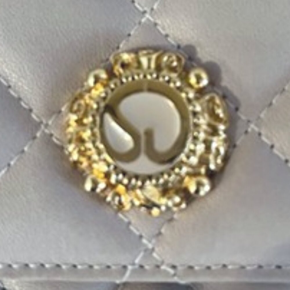 St John Collection Leather Crossbody/Clutch Quilted Handbag-Cream - Picture 9 of 10